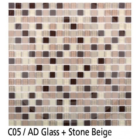 Euroshrink Mosaico Autoadhesivo C05 Stone beige piedra+cristal