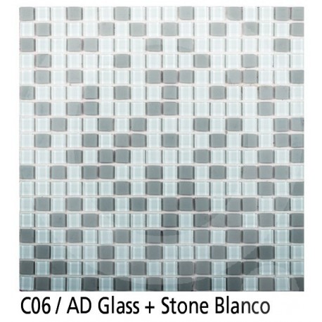 Euroshrink Mosaico Autoadhesivo C06 Stone blanco piedra+cristal