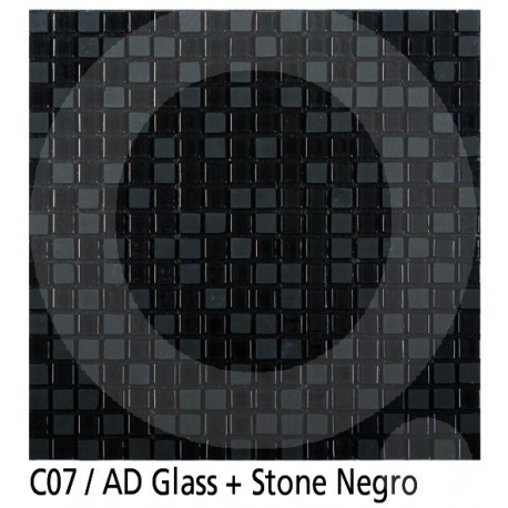 Euroshrink Mosaico Autoadhesivo C07 Stone negro piedra+cristal