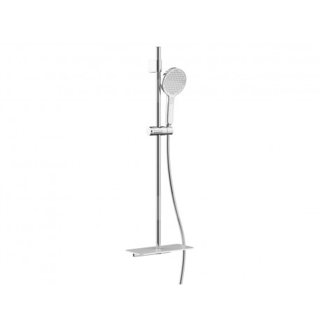 Juego de ducha Swiss Aqua Technologies con estante blanco / cromado SATSSP31 Set de ducha con balda con 3 funciones.