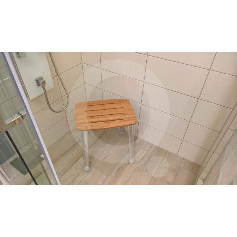 Morvat Banco de ducha de bambú y tapete de ducha de bambú, asiento de  ducha, silla de ducha, banco de bambú, taburete de ducha, banco de bañera,  banco