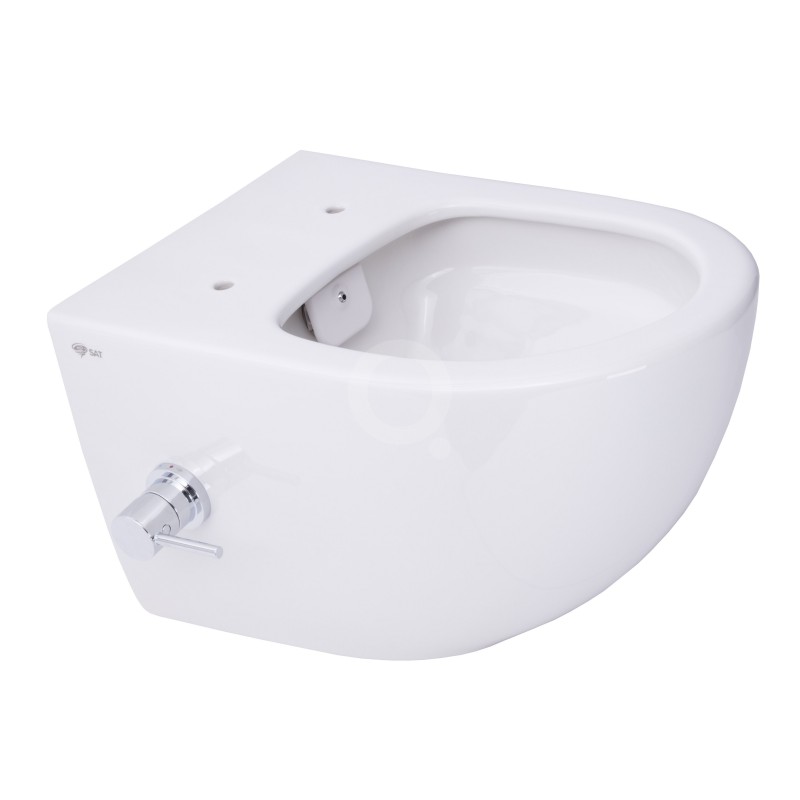 Le WC Suspendu Design avec Inox Hygiène est un bidet moderne RimOff avec  robinet integré chaud