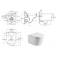 Conjunto cisterna TECE con pulsador PVC Cromo brillo con WC BREVIS suspendido RIM-EX completo