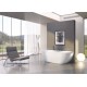 Bañera Freedom W 1660x800 blanca exenta, rebosadero y desagüe: negro