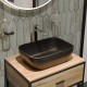 Mueble de Baño Sobre Encimera Blackframe 60X73X46 cm Arce Brillo y Metal Lacado Negro BFRAMEUMD de Naturel