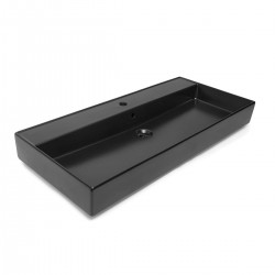 INFINITIO lavabo noir mat 100.4X46.5 CM avec trou pour robinet SATINF10046BKM