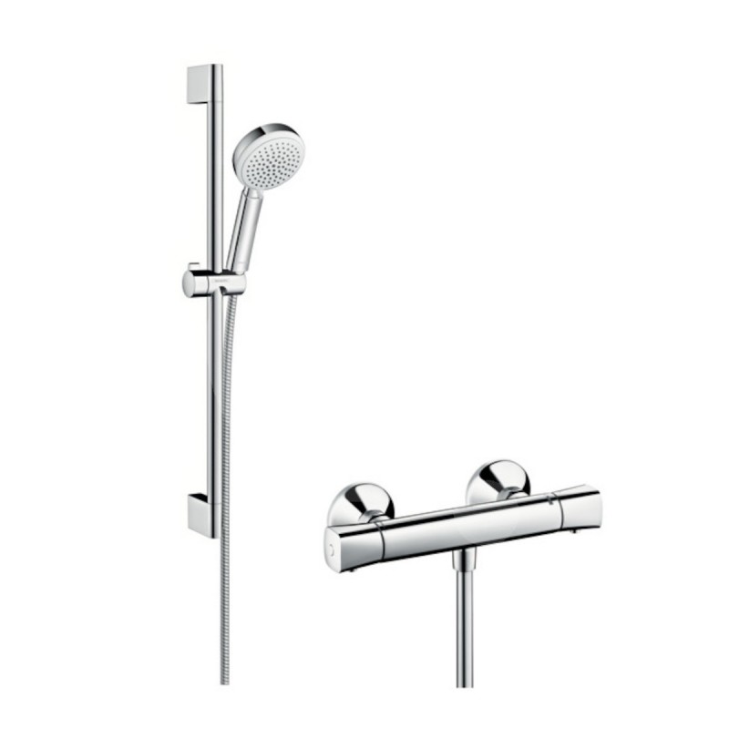 ⇒ Comprar Grifo ducha termostatico flexo soporte barra+ duchon