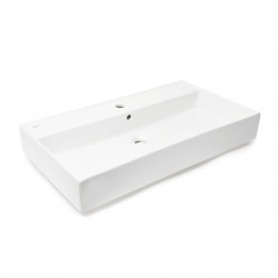 INFINITIO lavabo blanc brillant 80,5X46.5 CM avec trou pour robinet SATINF8046