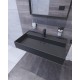 INFINITIO Lavabo noir mat 80,5X46.5 CM ouverture libre pour instalattion du robinet