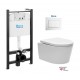 Roca Pack WC Roca Active + inodoro SAT sin brida y fijaciones invisibles + pulsador blanco (RocaActiveSATrimless-1-DE)