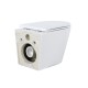 Conjunto cisterna+bastidor Geberit Duofix, pulsador blanco brillo con inodoro Brevis blanco completo