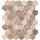 Hexagonal Stone Baroque Beige 32.4x28 Mosaico Cristal