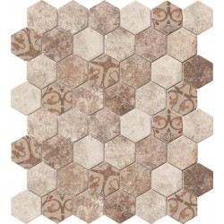 Hexagonal Stone Baroque Beige 32.4x28 Mosaico Cristal