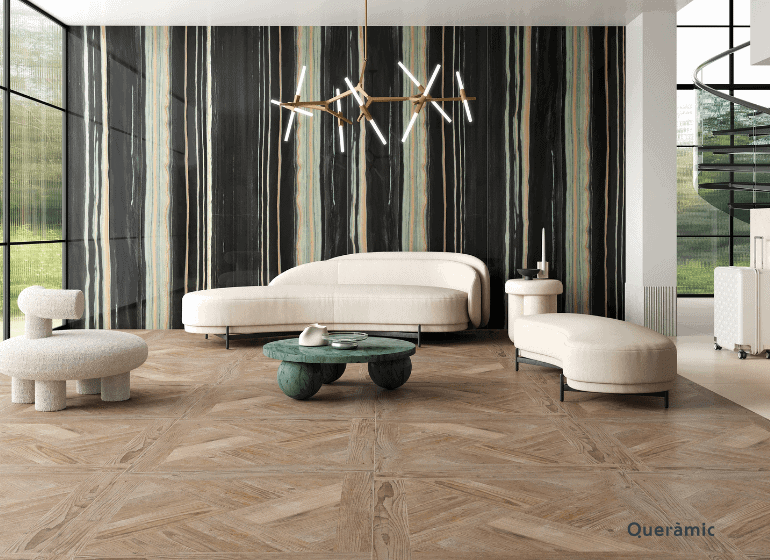 Cómo colocar suelo porcelánico imitación madera: colocación disposición geométrica